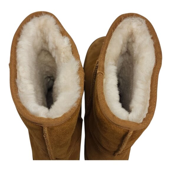 Koolaburra Suede Mid-Calf Boots Chestnut Tan Fur Lined Womens Size 11 - Picture 11 of 14